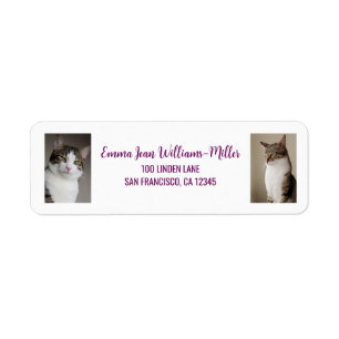 Personnaliser 2 photos avec Cat Modern Adresse de