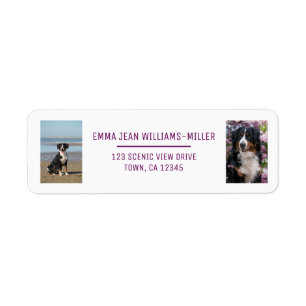 Personnaliser 2 Photos avec Chien Moderne Adresse