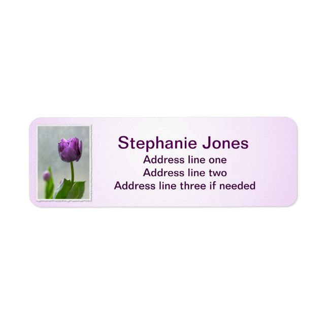 Personnaliser : Adresse Modèle Tulipes pourpres Ph (Devant)