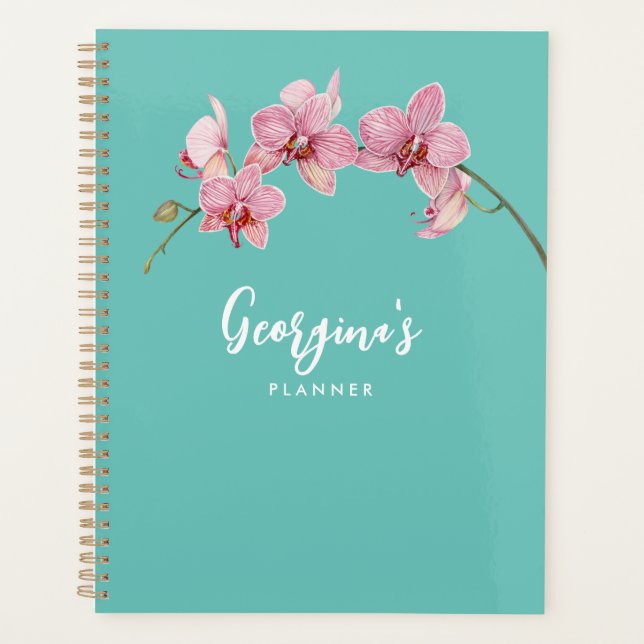 Personnaliser Aquarelle Rose Moth Orchidées Flower (Devant)