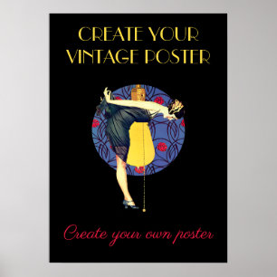Personnaliser Art déco Illustration d'une petite f
