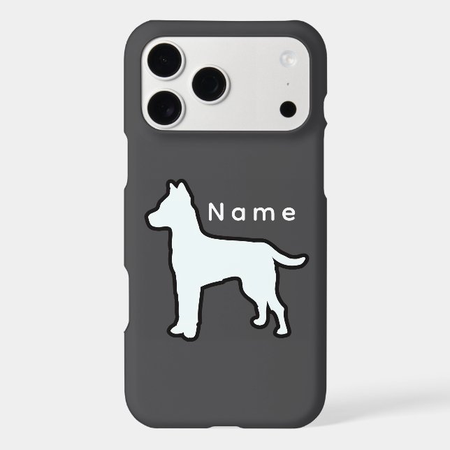Personnaliser avec un nom Chien blanc Gris  (Verso)