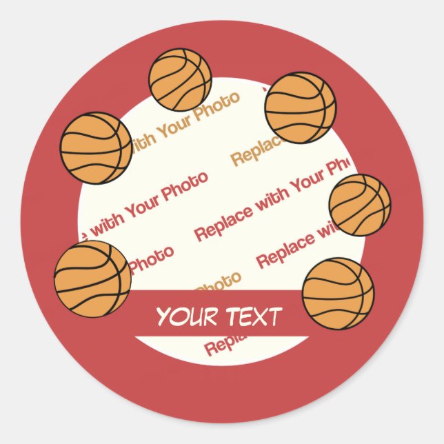 Personnaliser Basketball -- Autocollants de photo  (Devant)
