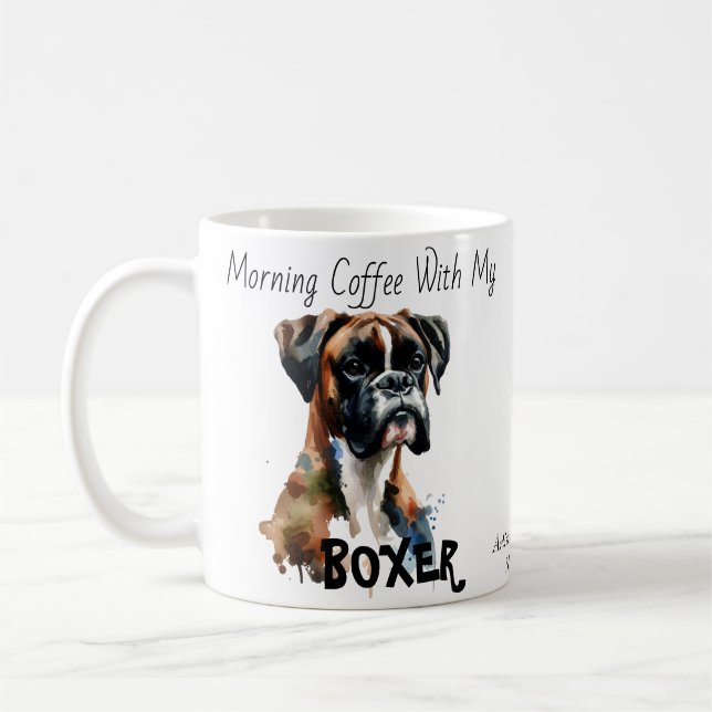 Personnaliser BROWNS Cute WATERCOLOR Boxe Mug (Gauche)