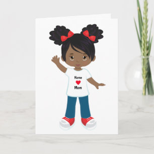 Personnaliser carte blanche fille noire