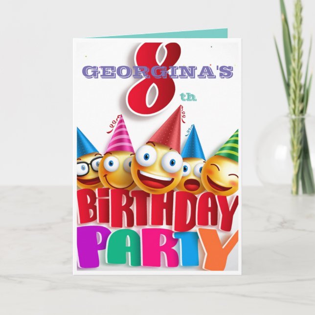 Personnaliser Carte d'anniversaire 8e garçon ou fi (Devant)