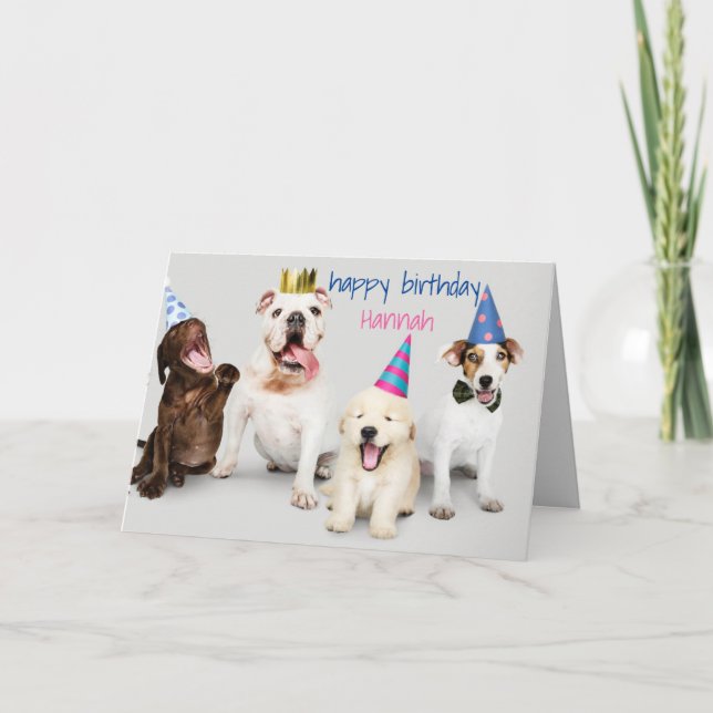 Personnaliser Carte d'anniversaire - Chiens assis  (Devant)