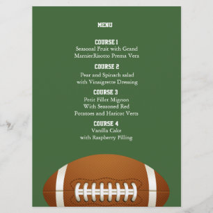 Personnaliser Cartes de menu Thème de football de