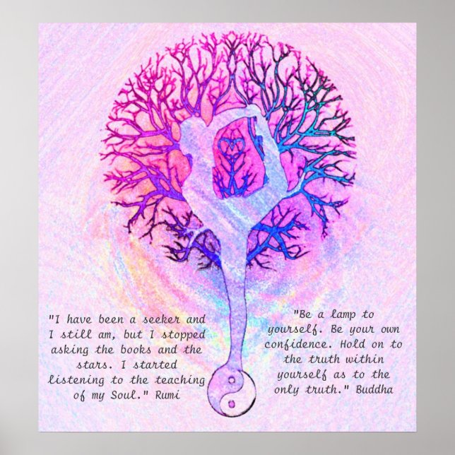 Personnaliser cette affiche - Yoga rose Yin Yang (Devant)