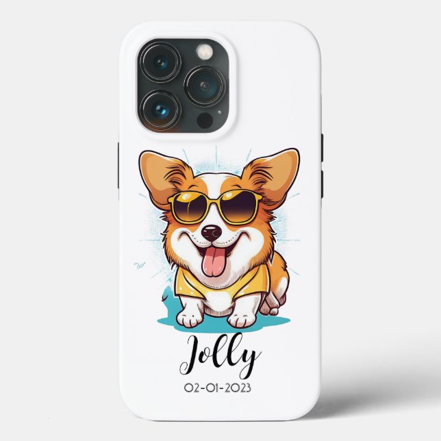 Personnaliser Chien mignon Apple iPhone 13 Coque (Verso)