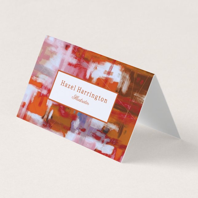 Personnaliser de Carte de visite plié Abstrait en  (Devant)