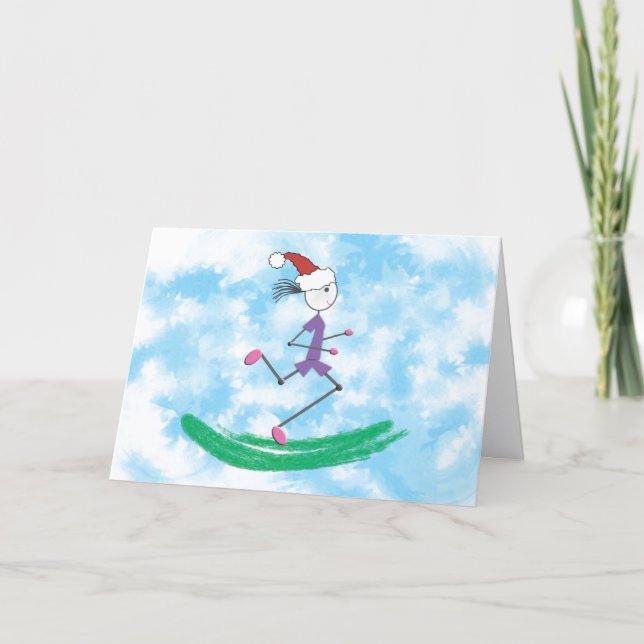 PERSONNALISER - Fêtes de Noël Lady Runner © Carte (Devant)