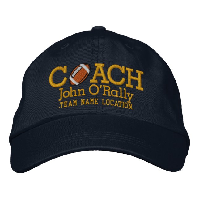 Personnaliser Football Coach Casquette Votre nom V (Devant)