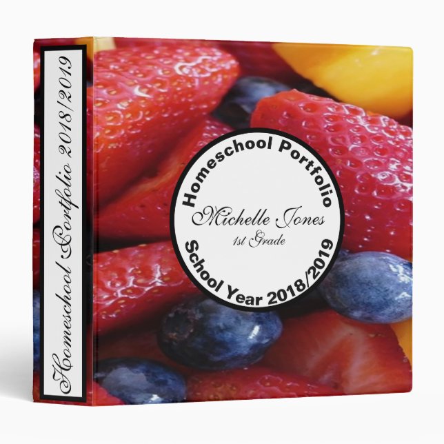 Personnaliser Fruit Homeschool Classeur (Devant/Côté)