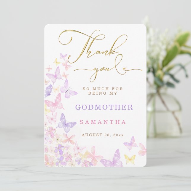 Personnaliser Godmère carte de remerciements (Debout devant)