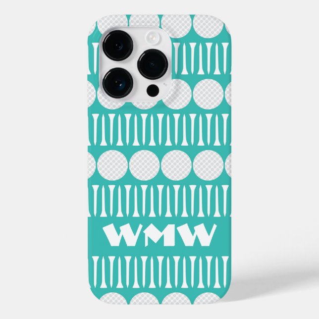 Personnaliser Golf Thème iPhone 14 Pro Coque (Verso)