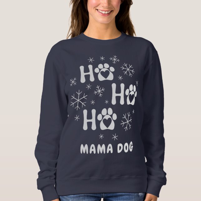 Personnaliser Ho Ho Ho Mama Sweatshirt de chien (Devant)