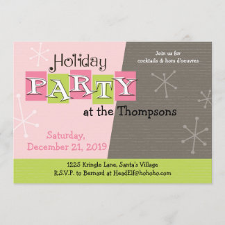 PERSONNALISER IT - Invitation de fête de Noël Retr