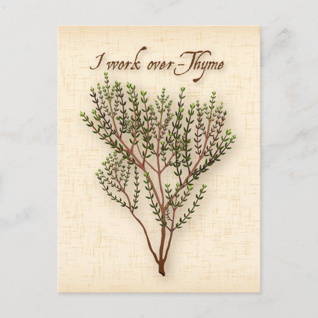 Personnaliser Je Travaille Supérieur À Thyme Carte (Devant)