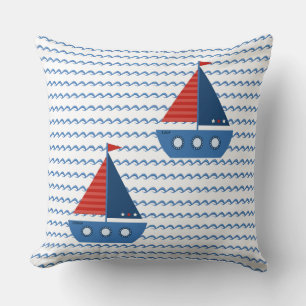 Personnaliser Jeu de coussins - Nom Bateaux à voil