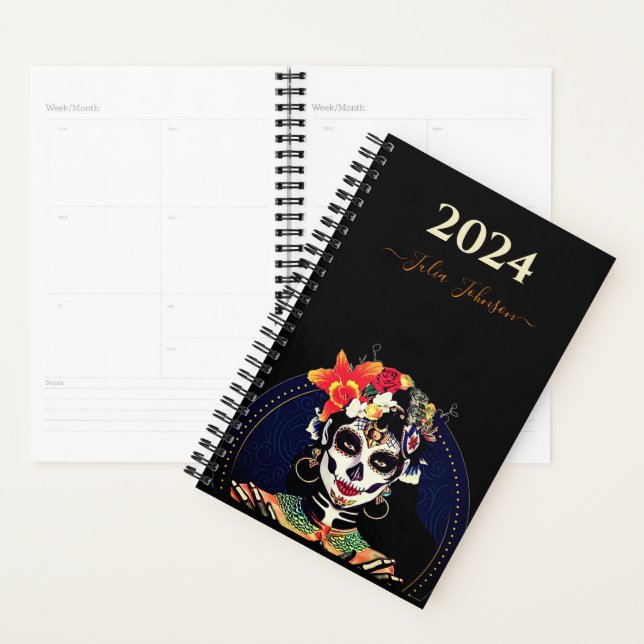 Personnaliser LA CATRINA SUGAR SKULL 2024 Agenda (Devant avec enveloppe)
