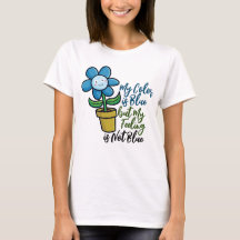 Personnaliser la Fleur Bleue dans un T-shirt pot