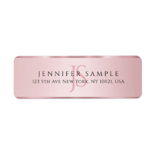 Personnaliser l'adresse de retour or Rose Monogram