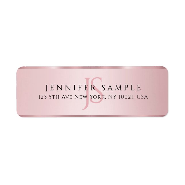 Personnaliser l'adresse de retour or Rose Monogram (Devant)