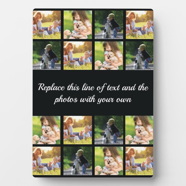 Personnaliser le collage photo et la plaque texte (Devant)