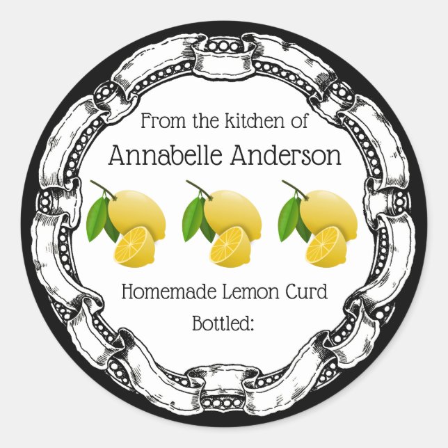 Personnaliser le Étiquette citron (Devant)