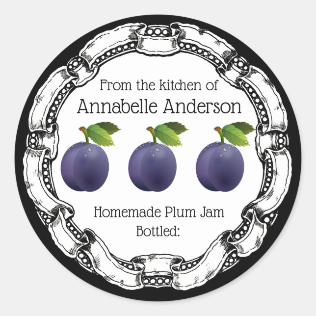 Personnaliser le Étiquette de confiture de prune (Devant)