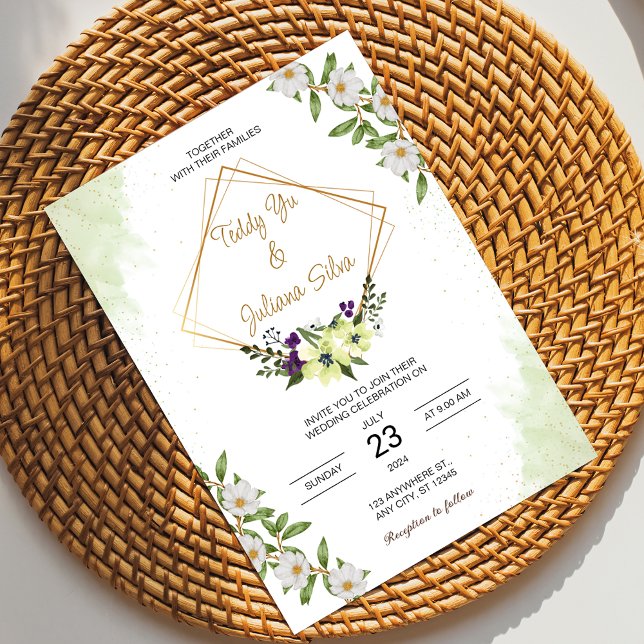 Personnaliser le faire-part de mariage à fleurs mi (Créateur téléchargé)