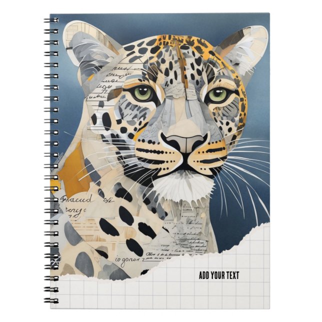 PERSONNALISER : Leopard de papier | Journal carnet (Devant)