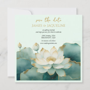 Personnaliser mariage carte date lotus or