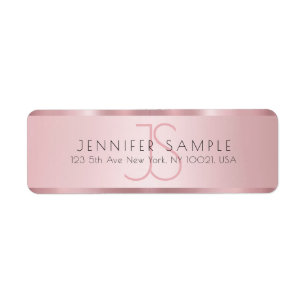 Personnaliser Monogrammed Rose Gold Adresse de ret