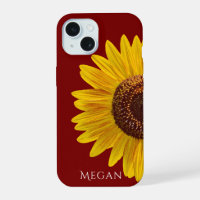 Personnaliser Nom Marron Rouge Jaune Tournesol 