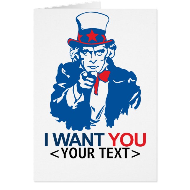 PERSONNALISER ONCLE SAM VOUS SOUHAITE,<YOUR TEXT> (Devant)