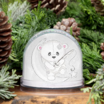 Personnaliser : Ours blanc mignon pêcheur d'étoile