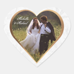 Personnaliser Photo Mariage Merci Coeur Sticker