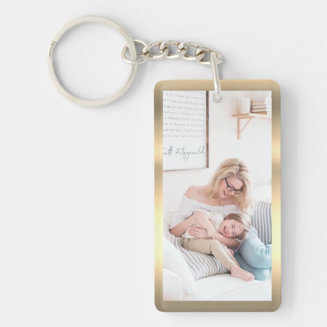 Personnaliser Photo & Nom, Faux Metallic Gold (Devant)