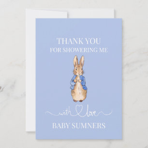 Personnaliser Pierre le lapin Baby shower Merci de