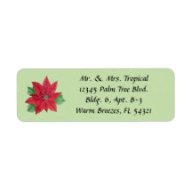 Personnaliser Poinsettia Long Étiquettes de adress
