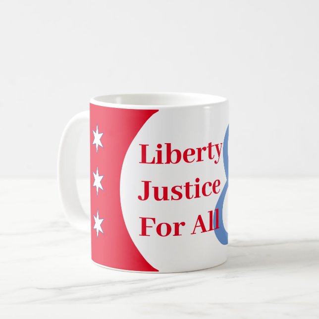 Personnaliser Rouge Blanc Bleu Liberté Café Mug (Devant gauche)