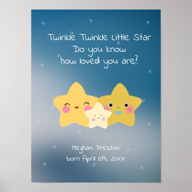 Personnaliser Twinkle Twinkle Little Star | Poster (Devant)