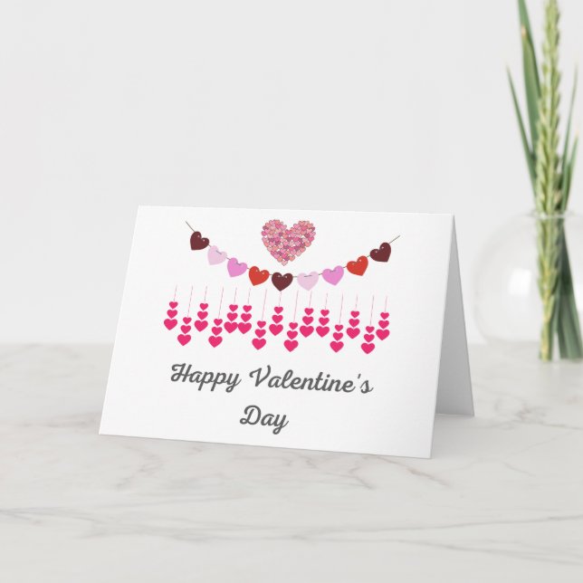 Personnaliser Valentines Carte de jour Coeurs rose (Devant)
