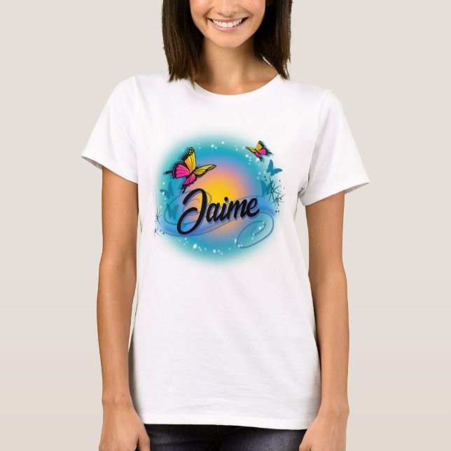 Personnalisez ce T-shirt papillon Airbrush (Devant)
