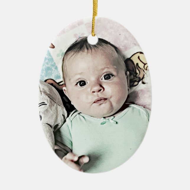 Personnalisez cet ornement de bébé 2 côtés mignon (Devant)
