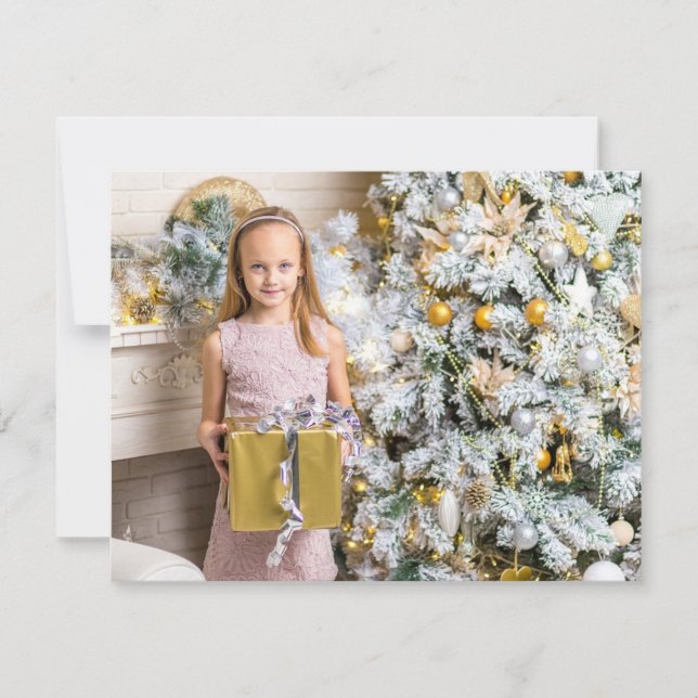Personnalisez cette carte de Noël Gold, Jolie Bow (Devant)