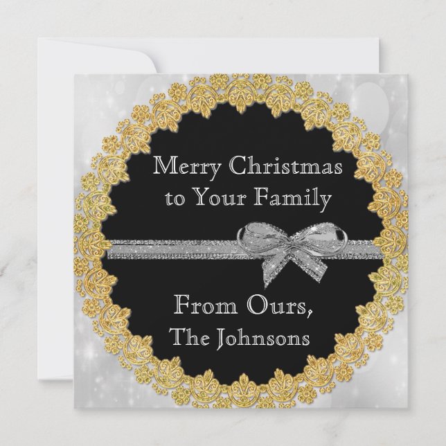 Personnalisez cette carte de Noël Or et Argent (Devant)