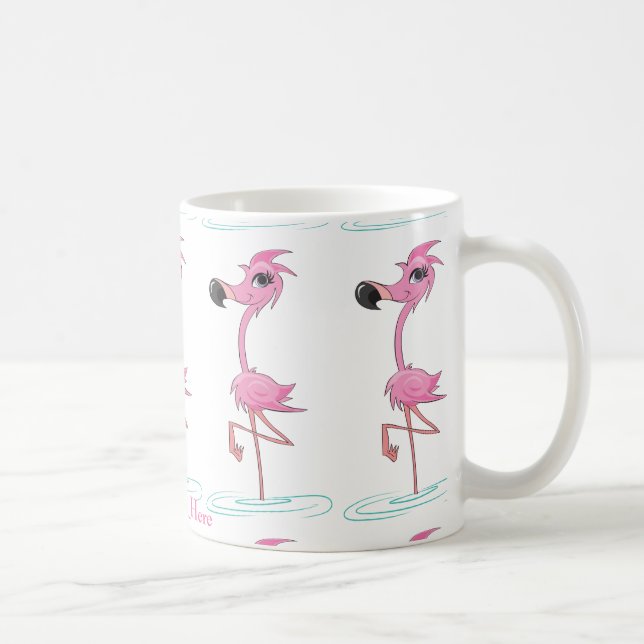 Personnalisez cette Mug Flamant rose amusante (Droite)